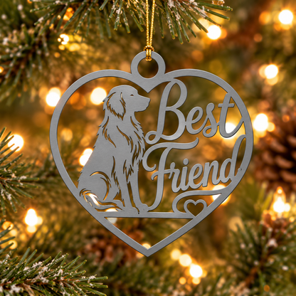Golden Retriever Best Friend Metal Ornament