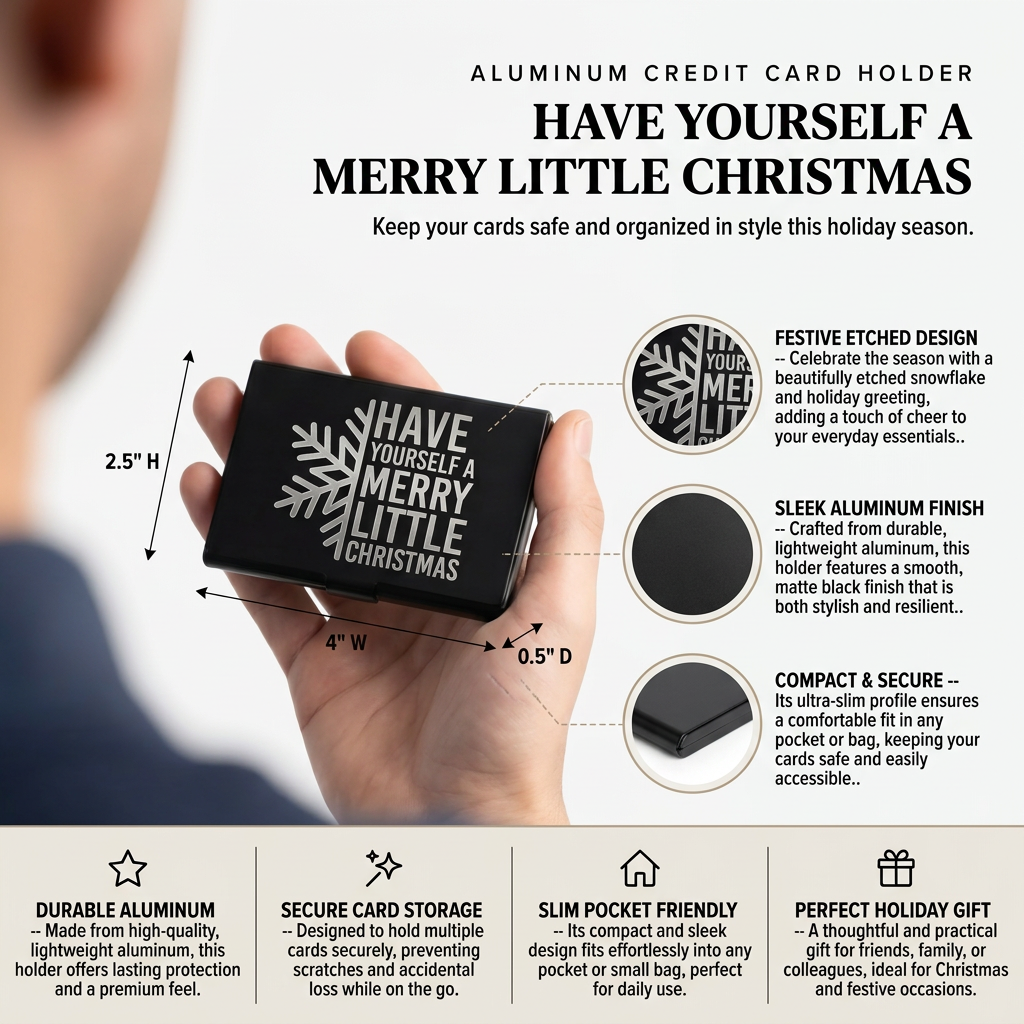 Have Yourself A Merry Little Christmas - Aluminum Credit Card Holder - Festive Gift for Holiday Enthusiasts